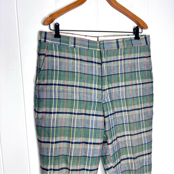 Vintage Indian Madras Plaid Lightweight Pants - Picture 2 of 11